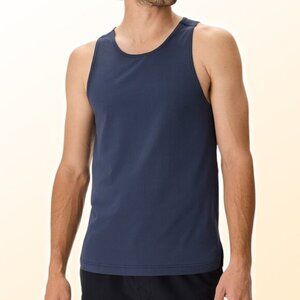 NWT OUTDOOR VOICES Men's Gridtesk Breezy Tank Sz XXS Dark Sky Blue